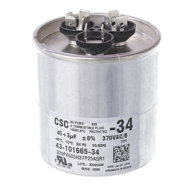 45+3 MFD x 370 Run Capacitor # 43-101665-34