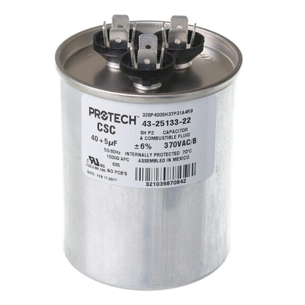 40+5 MFD x 370 Run Capacitor # 43-25133-22