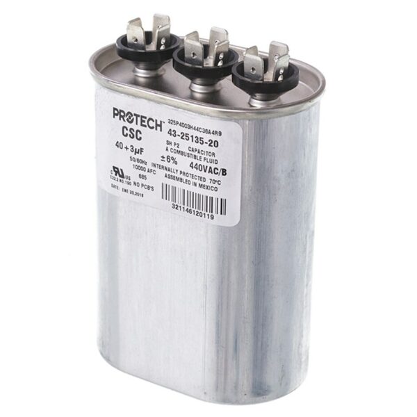 40+3 MFD x 440 Run Capacitor # 43-25135-20