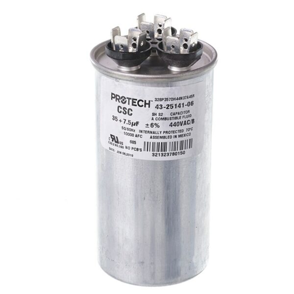 35+7.5 MFD x 440 Run Capacitor # 43-25141-06