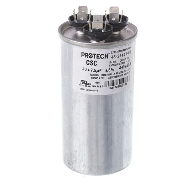 40+7.5 MFD x 440 Run Capacitor # 43-25141-07