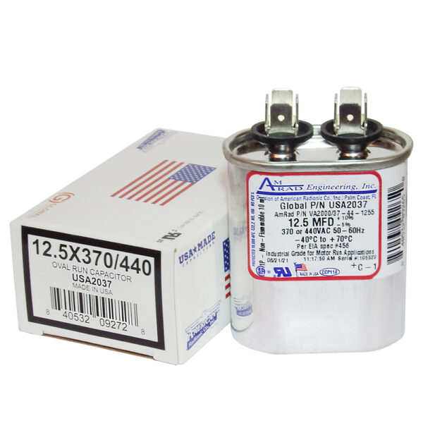 12.5 MFD x 370/440 Run Capacitor # USA2037