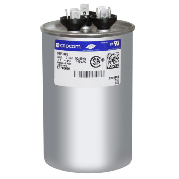 45+7.5 MFD x 440 Run Capacitor # 97F9883 - Image 2