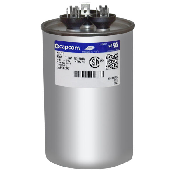 30+7.5 MFD x 440 Run Capacitor # 27L78 - Image 2