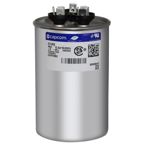40+12.5 MFD x 440 Run Capacitor # 27L552 - Image 2