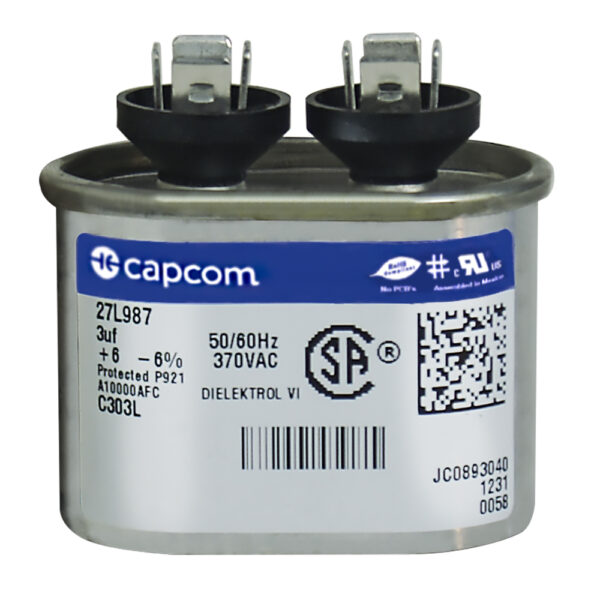 3 MFD x 370 Run Capacitor # 27L987 - Image 2