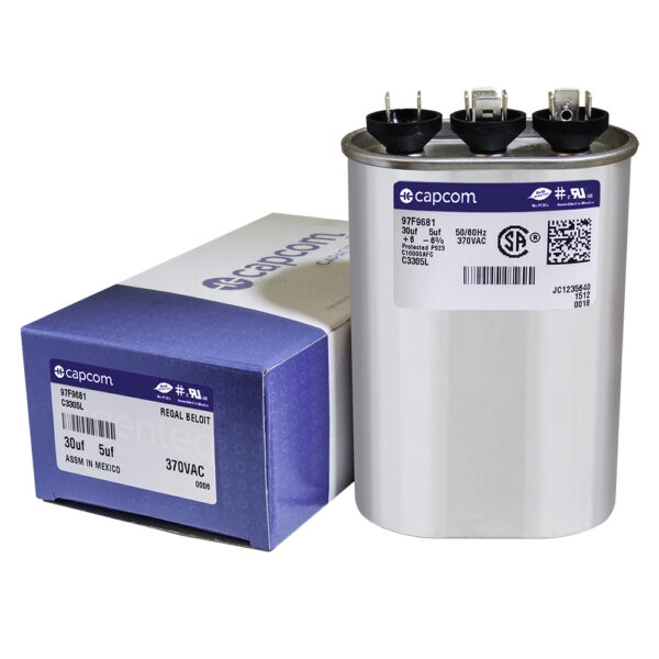30+5 MFD x 370 Run Capacitor # 97F9681