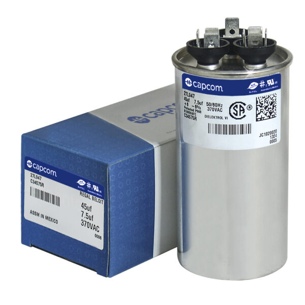 45+7.5 MFD x 370 Run Capacitor # 27L947