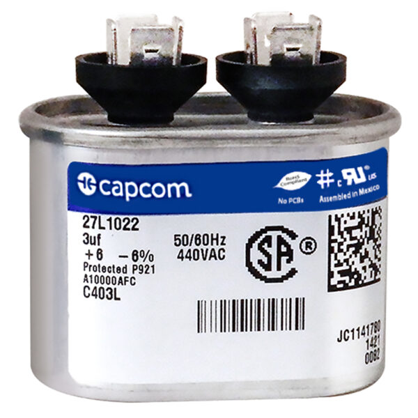 3 MFD x 440 Run Capacitor # 27L1022 - Image 2