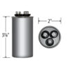 25+3 MFD x 440 Run Capacitor # 14353 - Image 4