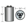 50+5 MFD x 440 Run Capacitor # 14290 - Image 4
