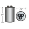 60+5 MFD x 440 Run Capacitor # 14294 - Image 4