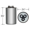 60+7.5 MFD x 440 Run Capacitor # 14295 - Image 4