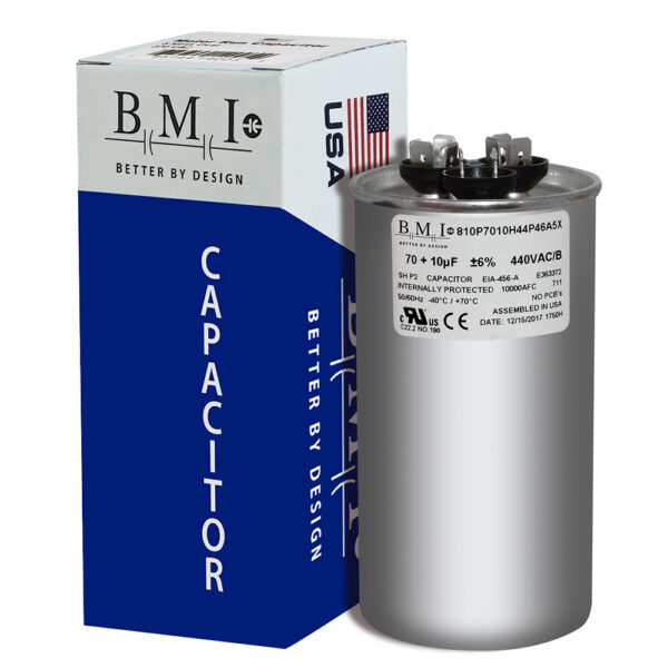 70+10 MFD x 440 Run Capacitor # 14169
