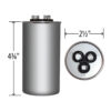 70+10 MFD x 440 Run Capacitor # 14169 - Image 4