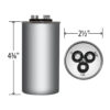 70+7.5 MFD x 440 Run Capacitor # 14166 - Image 4