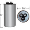 80+7.5 MFD x 440 Run Capacitor # 14216 - Image 4
