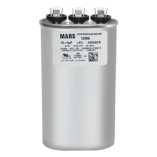 40+5 MFD x 440 Run Capacitor # 12086 - Image 2