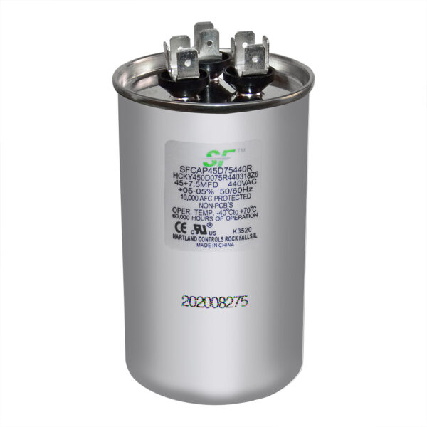 45+7.5 MFD x 440 Run Capacitor # SFCAP45D75440R - Image 2