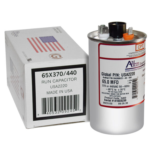 65 MFD x 370/440 Run Capacitor # USA2220
